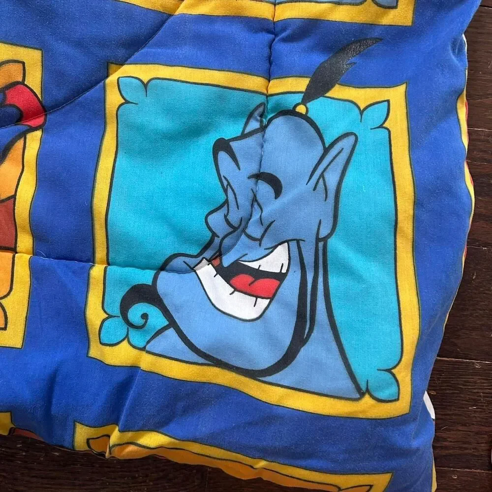 1990s Disney Aladdin Genie Comforter Double-Sided Twin Vintage retro